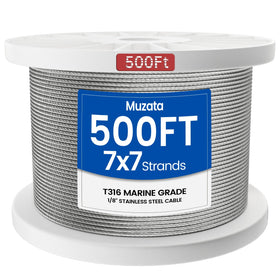 Muzata WR02 500ft stainless steel wire rope for coastal railing projects