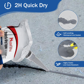 MuzeFansi Cement Crack Sealant self-leveling surface produces a smooth repair on concrete
