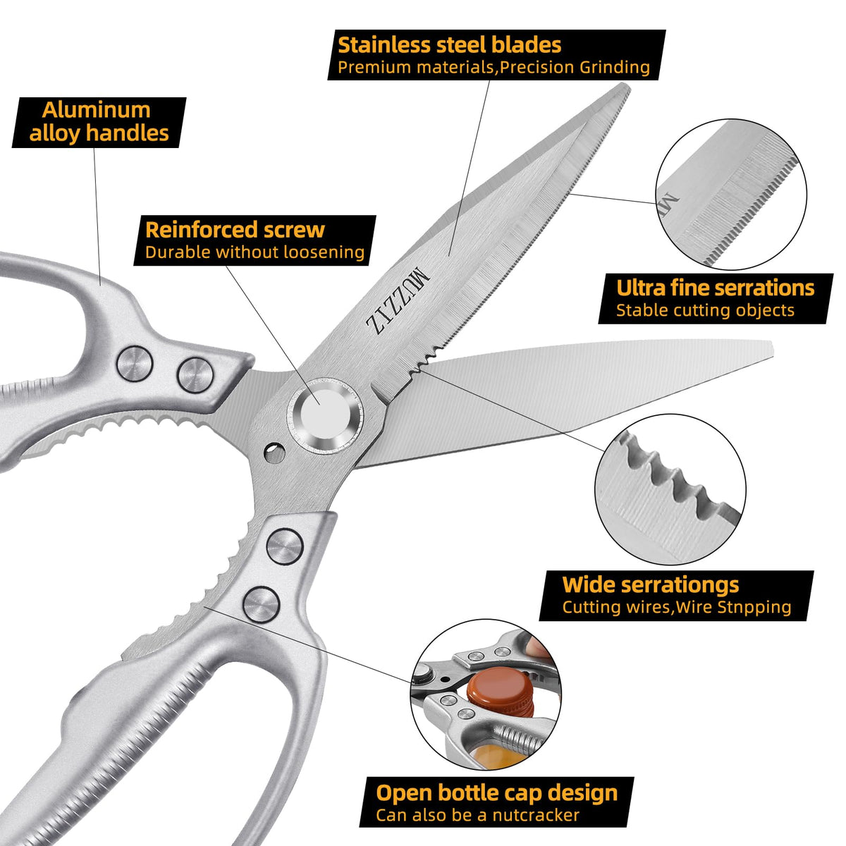 Muzziz scissors cutting fabric smoothly for sewing and crafts.