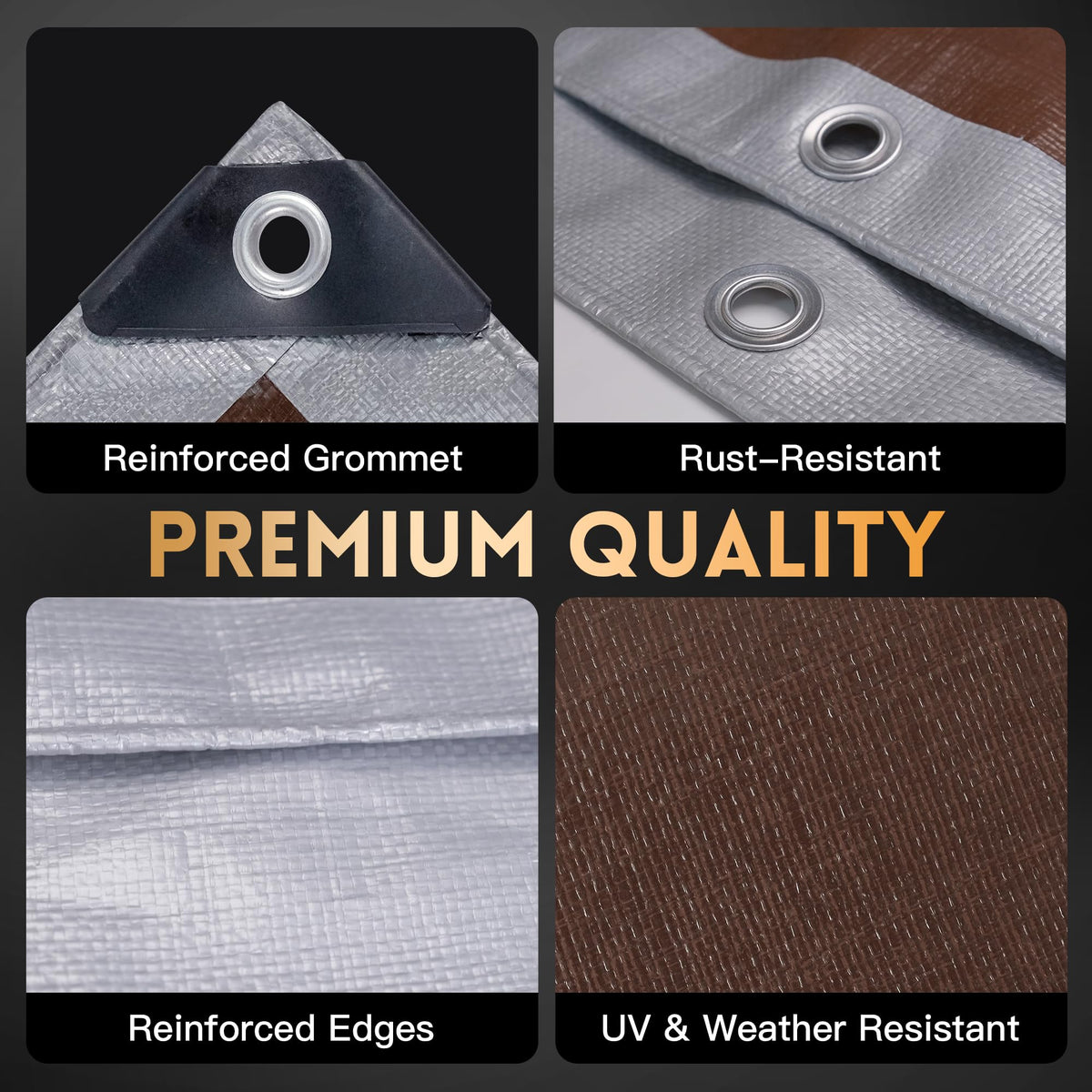 MVPNET tarp waterproof silver brown protecting gear from rain