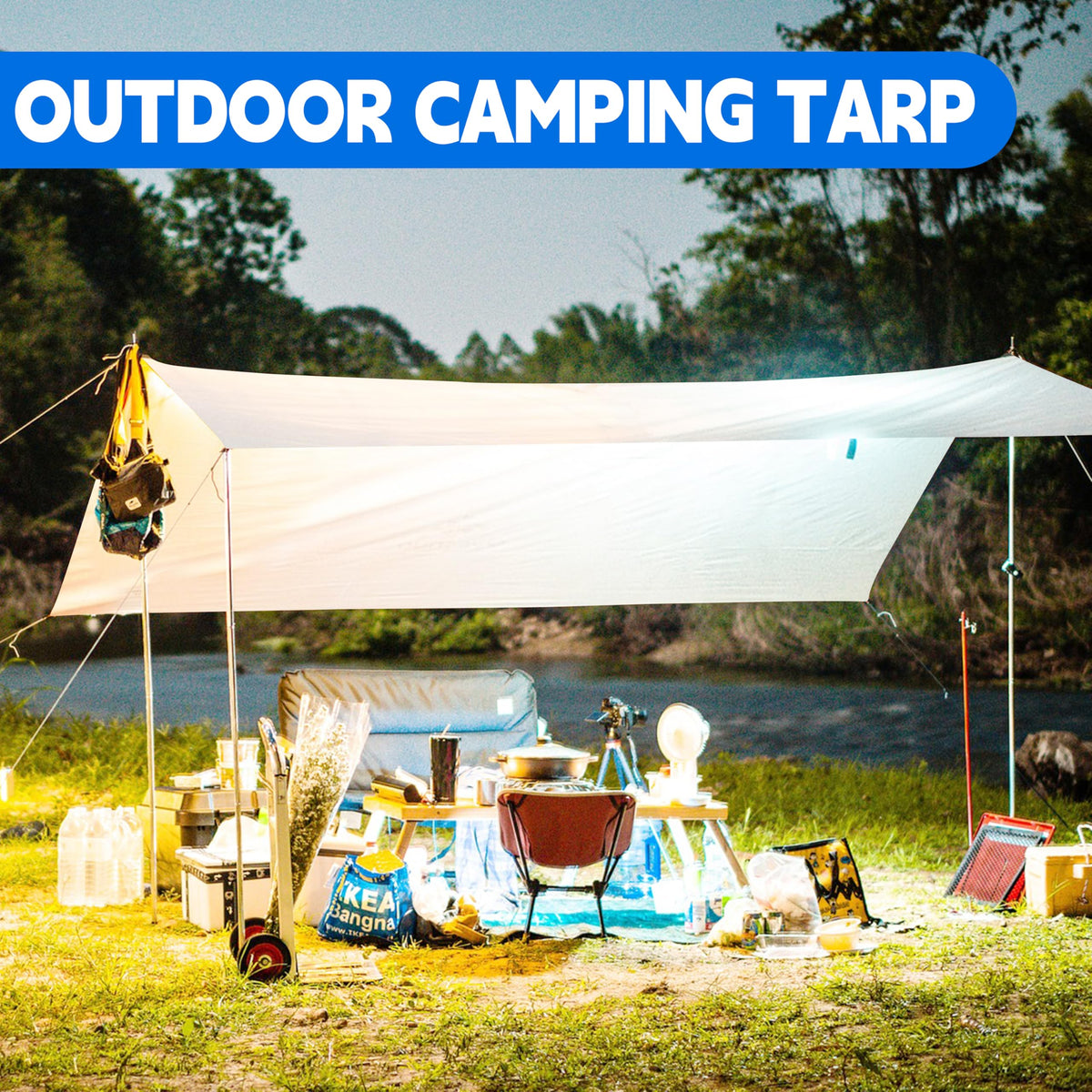 MVPNET 8x20 tarp protects boats and courtyards during weather.