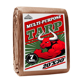 MVPNET 20x30ft waterproof tarp protecting gear in wet conditions.