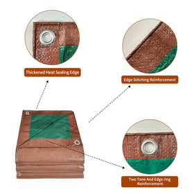 MVPNET tarp features reinforced edges and grommets for secure anchoring.
