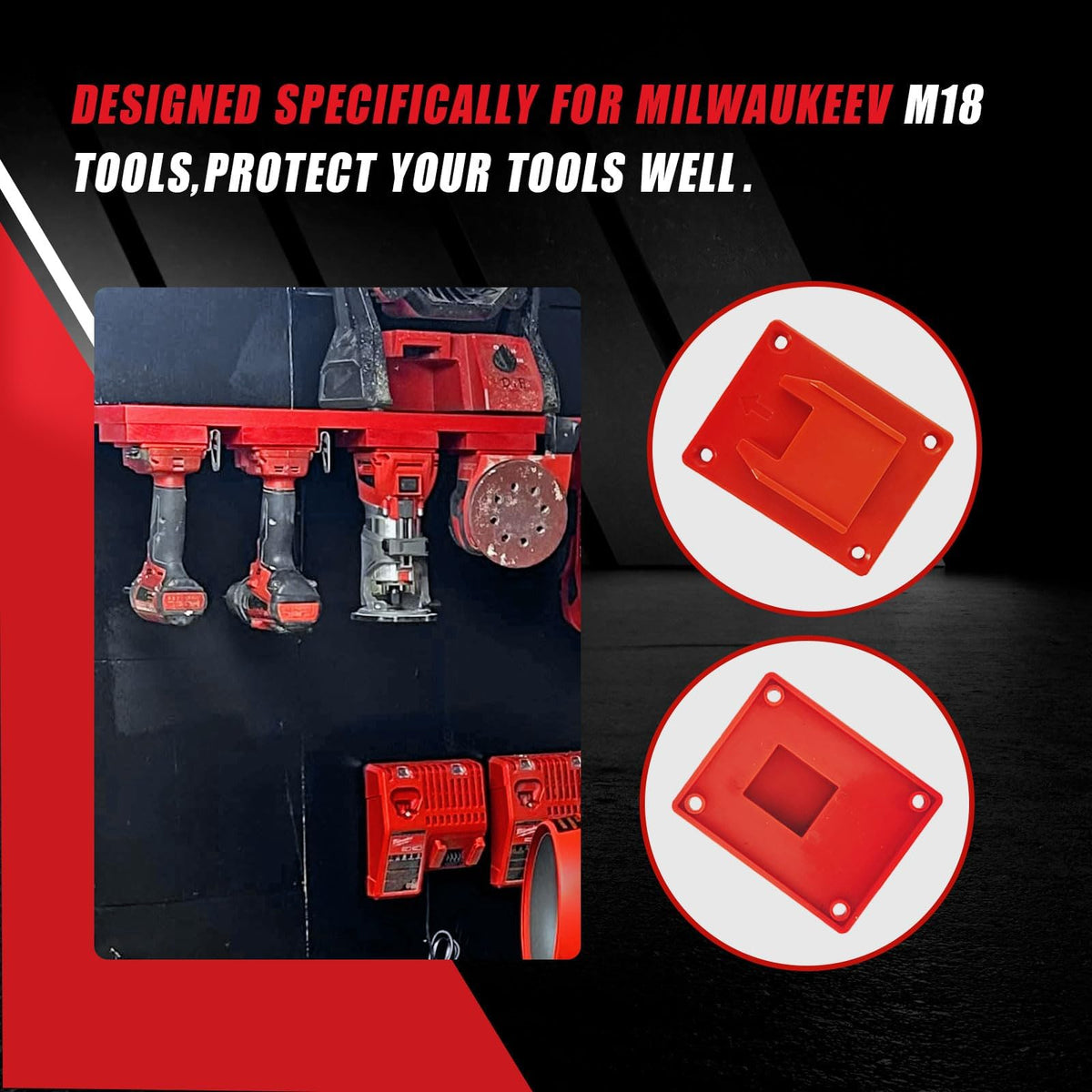 MXASLKMZ circular saw tool holder supports heavy tools on a clean wall.