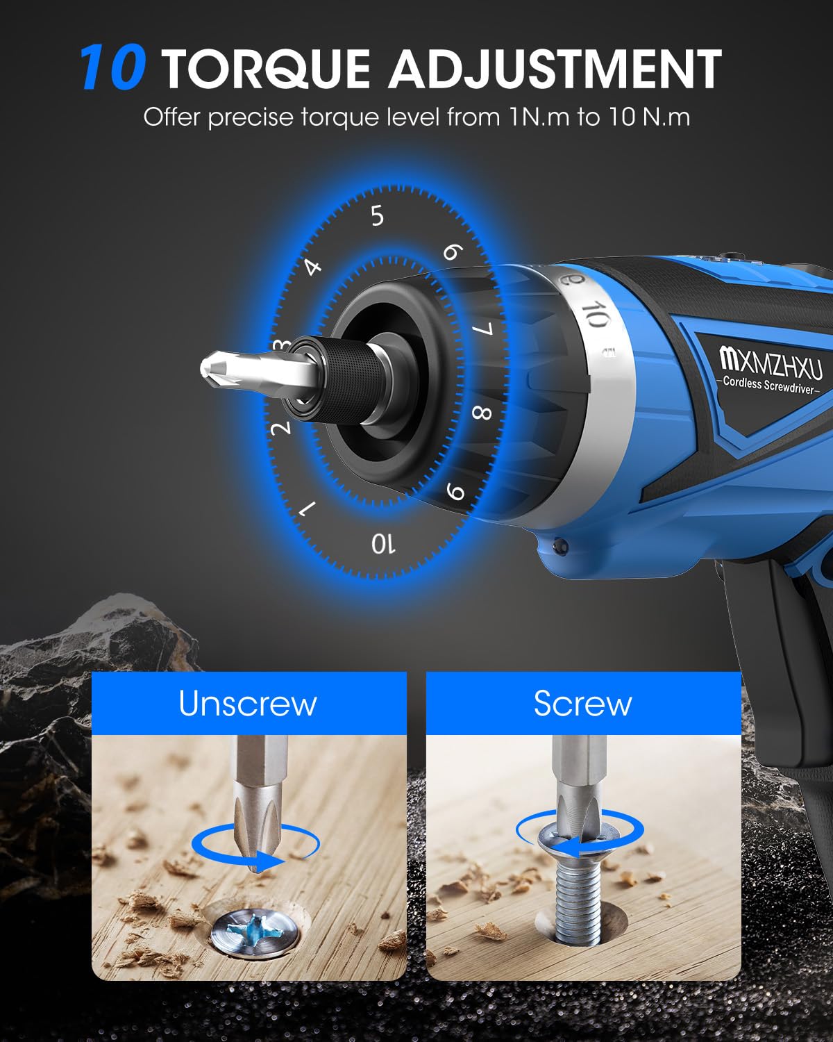 MXMZHXU 180-degree pivoting handle enables access to tight spaces.