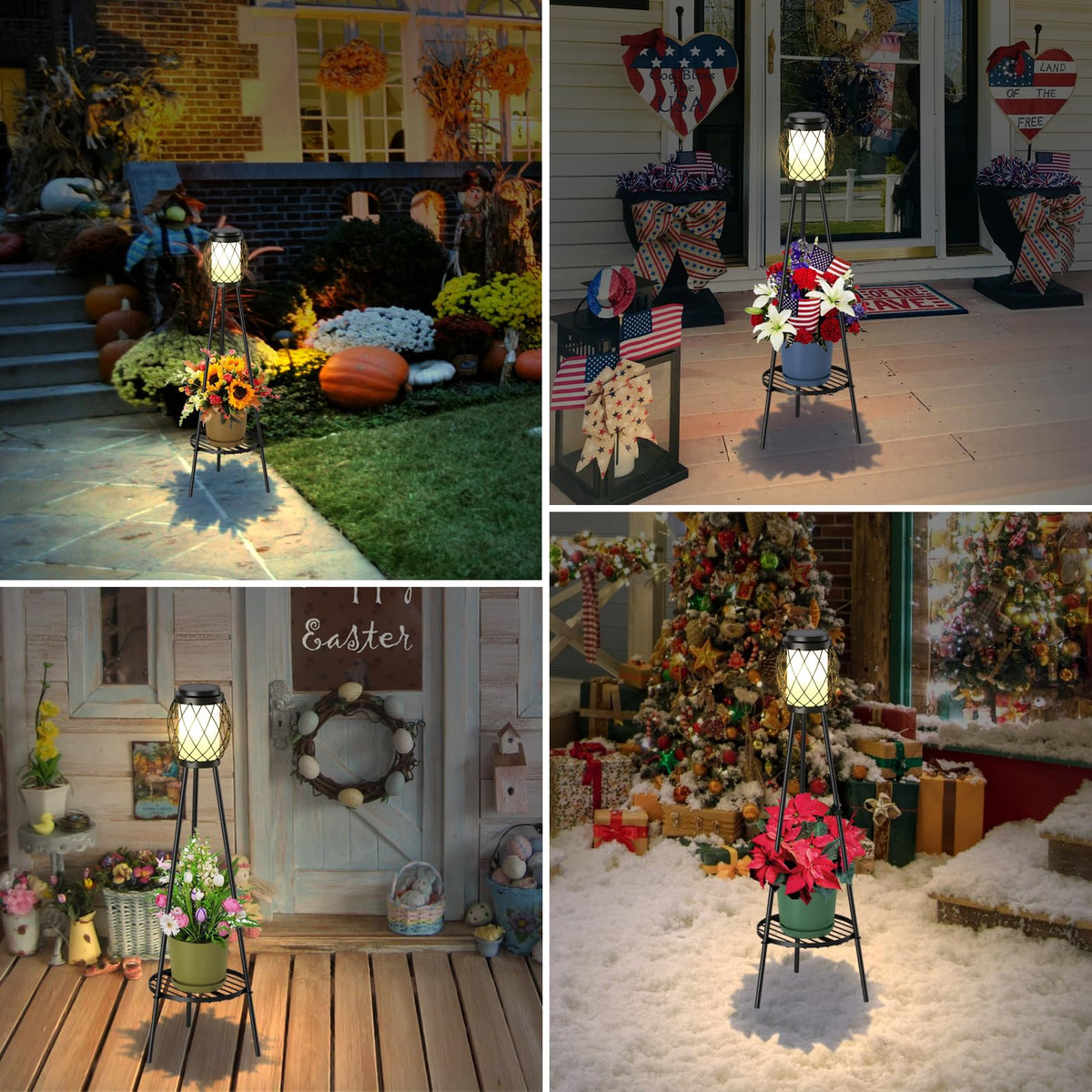 MXwcy dusk-to-dawn solar lamp automatically lights outdoor spaces after sunset.