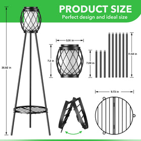 MXwcy metal planter holder elevates flowers for better sun exposure.