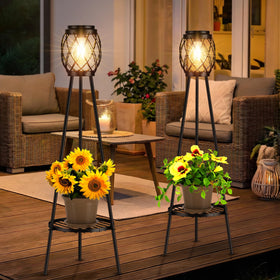 MXwcy solar lights with Edison bulbs illuminate outdoor pathways with vintage charm.