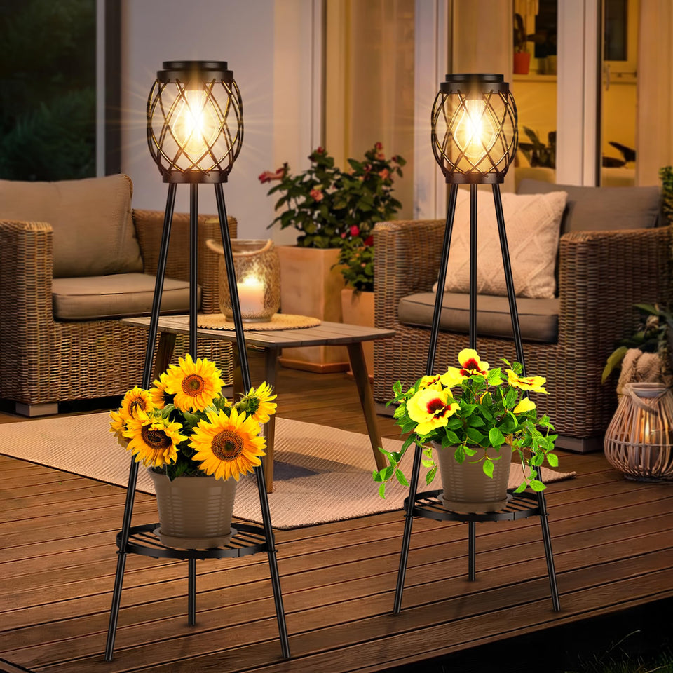 MXwcy solar lights with Edison bulbs illuminate outdoor pathways with vintage charm.