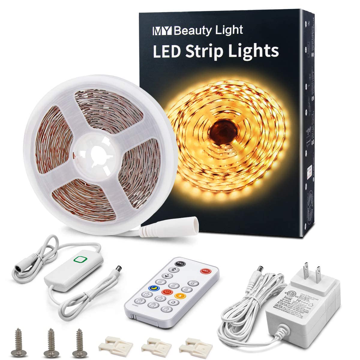 MY BEAUTY LIGHT LED strip lights warm white 16.4ft ready for ambient room lighting