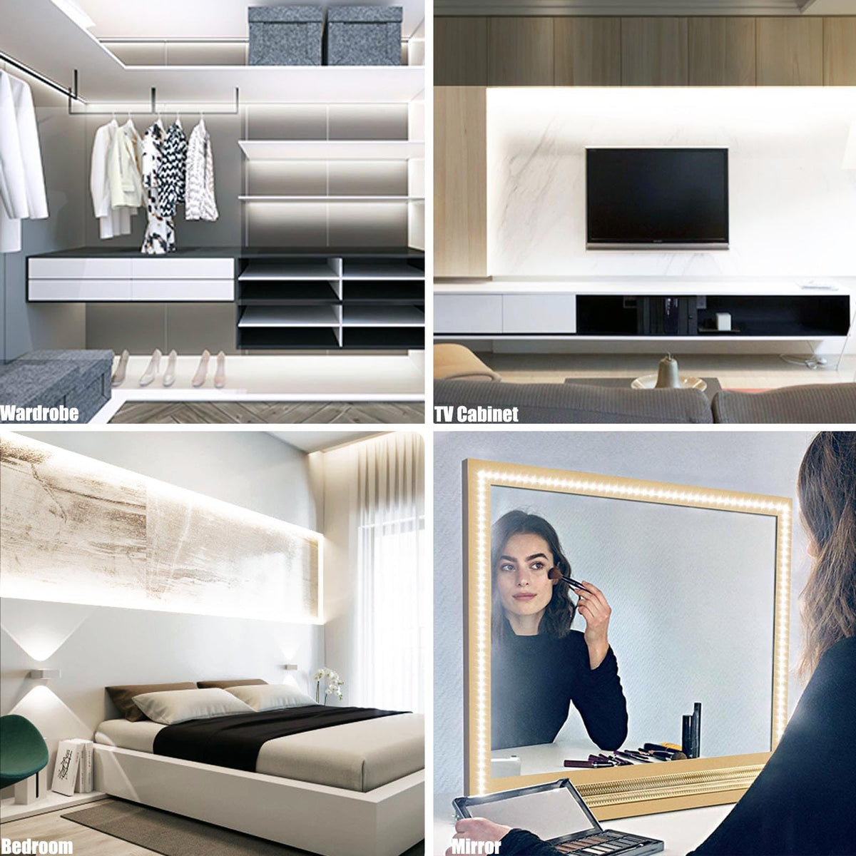 MY BEAUTY LIGHT strip cuts to fit cabinet or mirror spaces