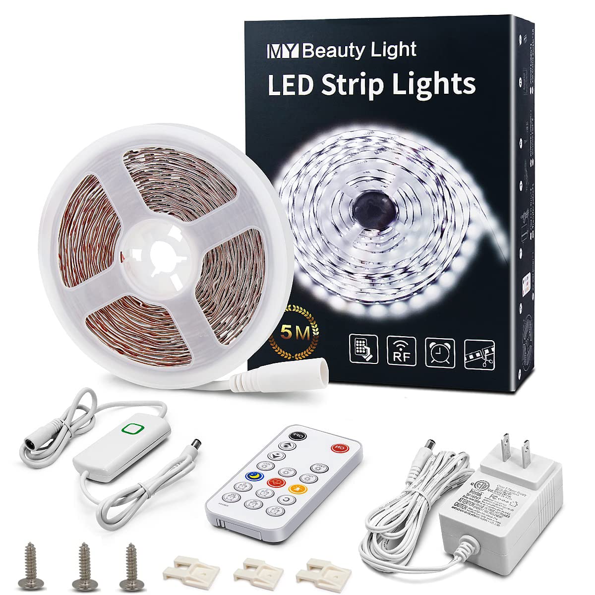 MY BEAUTY LIGHT white LED strip with RF remote for hands-free control