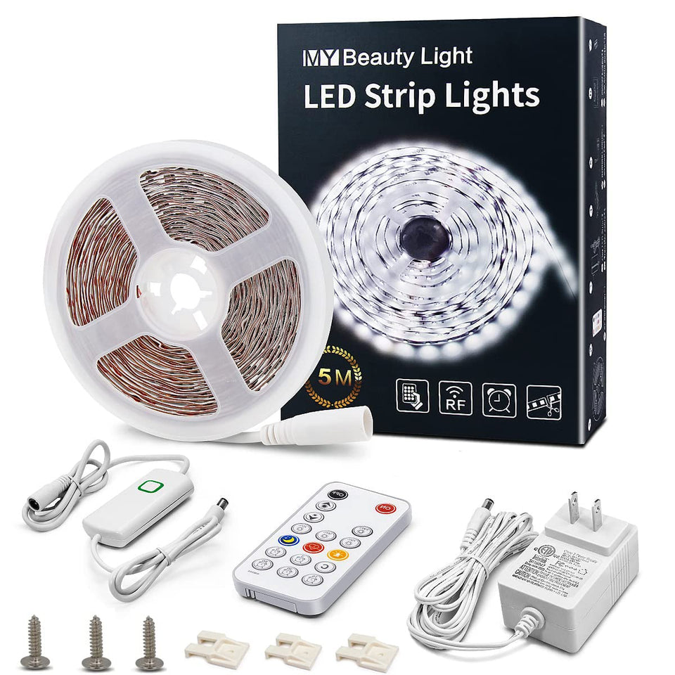 MY BEAUTY LIGHT white LED strip with RF remote for hands-free control
