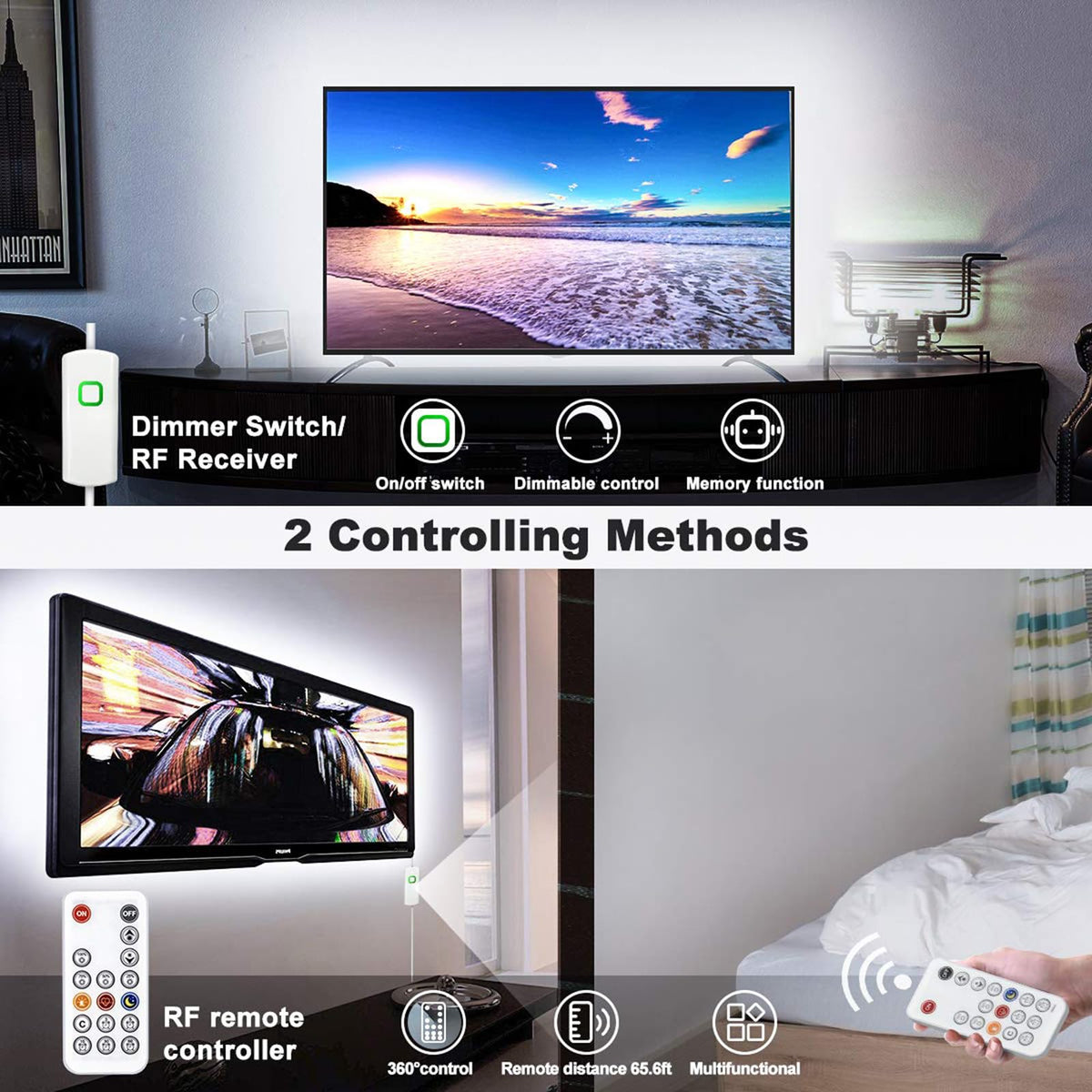 MY BEAUTY LIGHT strip with timing modes for auto shut-off