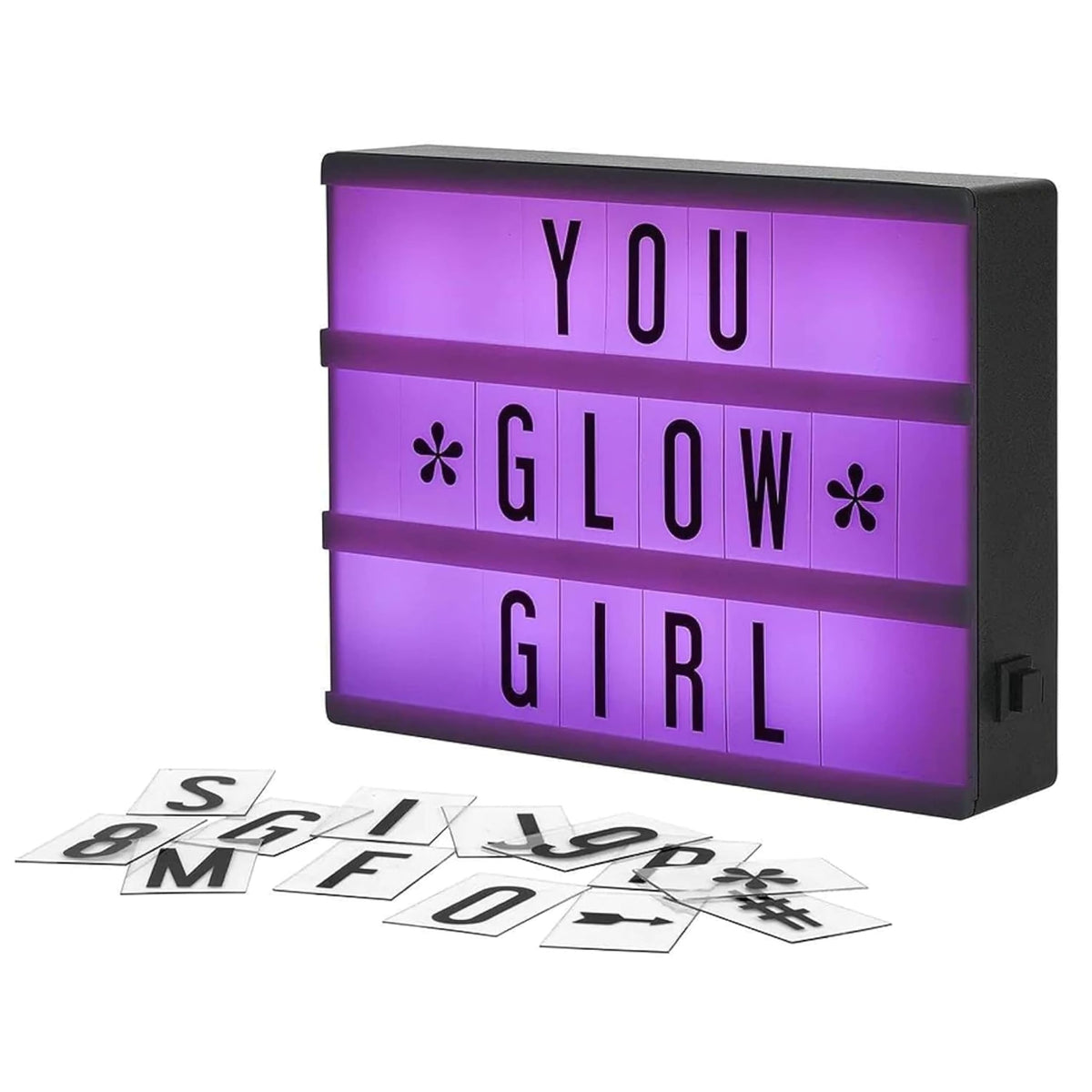 My Cinema Lightbox letters setup enables personalized messages for any space.