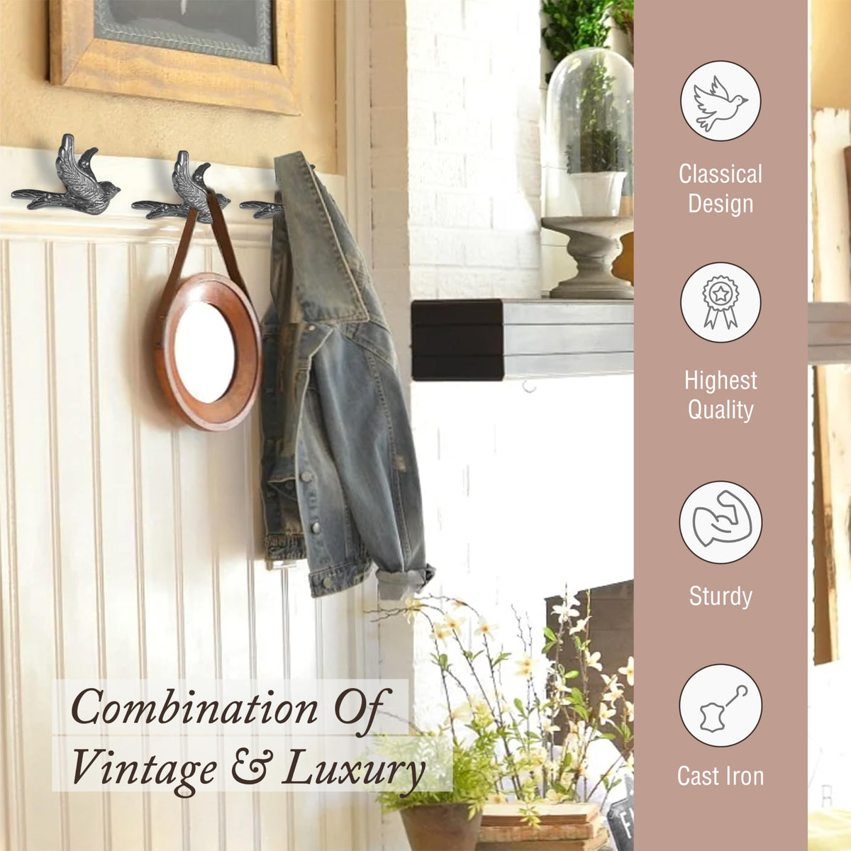 My Fancy Farmhouse antique silver finish highlights rustic décor with subtle shine