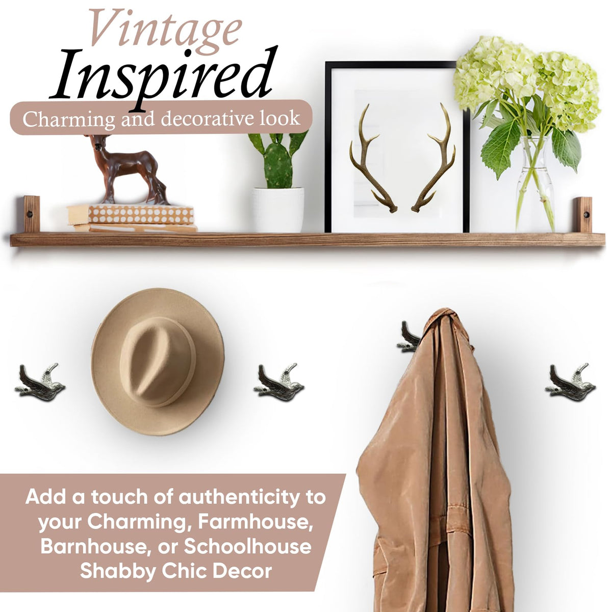My Fancy Farmhouse cast iron hooks showcase rugged strength and rustic character