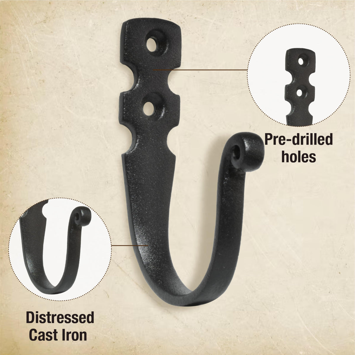 My Fancy Farmhouse wall hook installs easily with included screws
