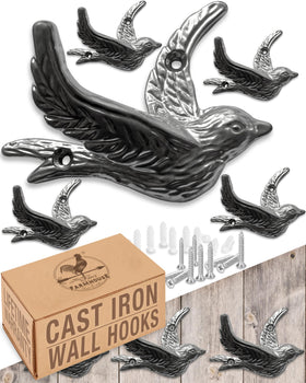 My Fancy Farmhouse Flying Bird wall hook 5-pack mounted on entry wall for coats and bags