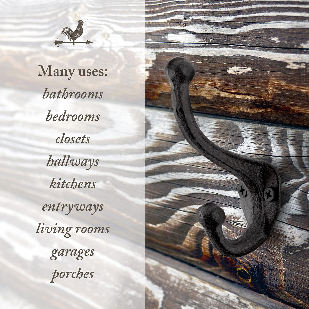 My Fancy Farmhouse hardware pack: includes screws and anchors for secure mounting.