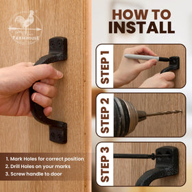 Heavy-duty My Fancy Farmhouse handles suitable for shed or garage doors.