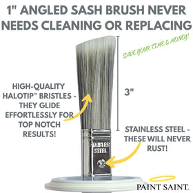My Paint Saint 1x3 HaloTip bristles hold more paint for quicker touch-ups.