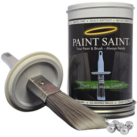 My Paint Saint airtight container with built-in brush for mess-free touch-ups.