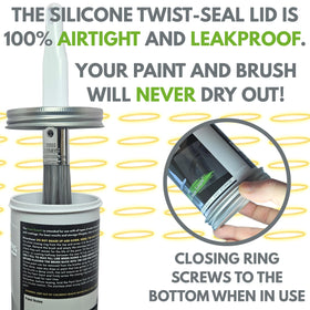 My Paint Saint max fill line helps clean refills and prevent overflows.