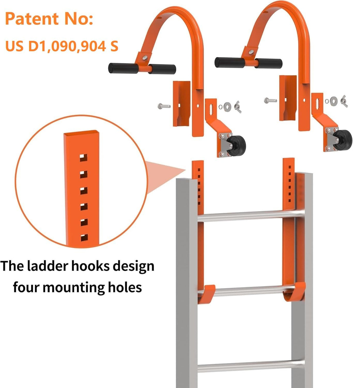 MY RUSTIC rubber grip T-bar protects surfaces while securing the ladder on the roof