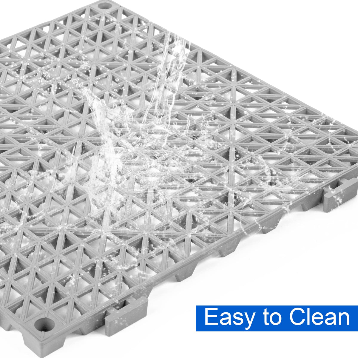 Detail of edge snaps on MYFAMIREA tiles for firm, seamless splicing.