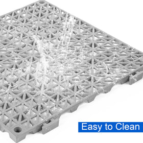 Detail of edge snaps on MYFAMIREA tiles for firm, seamless splicing.
