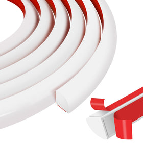 MYFAMIREA flexible quarter-round molding in white close-up for a clean edge finish