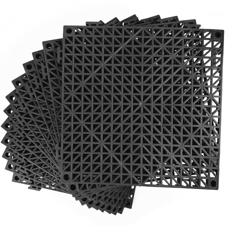 MYFAMIREA modular interlocking tiles showing quick assembly for outdoor spaces.