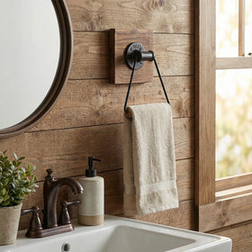 MyGift rustic modern bathroom decor blending warmth and edge