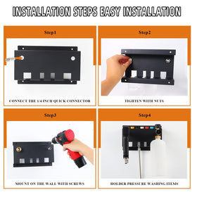 MYHLPER nozzle tip holder arranges seven tips for easy selection.