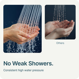 MyHalos black finish shower head adds a sleek, modern look