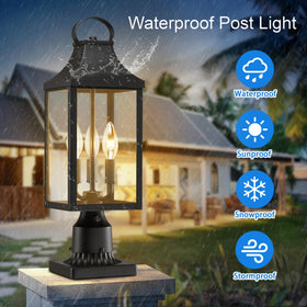 MYHXQ dusk-to-dawn post light two mounting options for flat surfaces