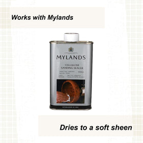 Mylands Cellulose Sanding Sealer brushed onto wood prep.