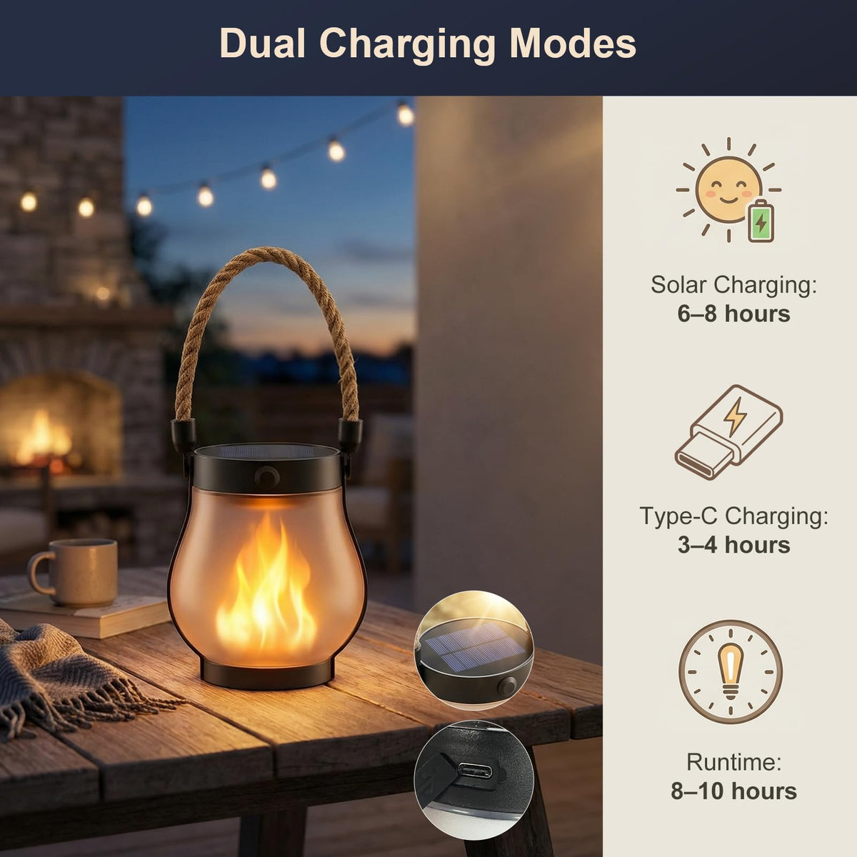 MYLLIUIM vintage-inspired lantern design adds charm to outdoor corners.