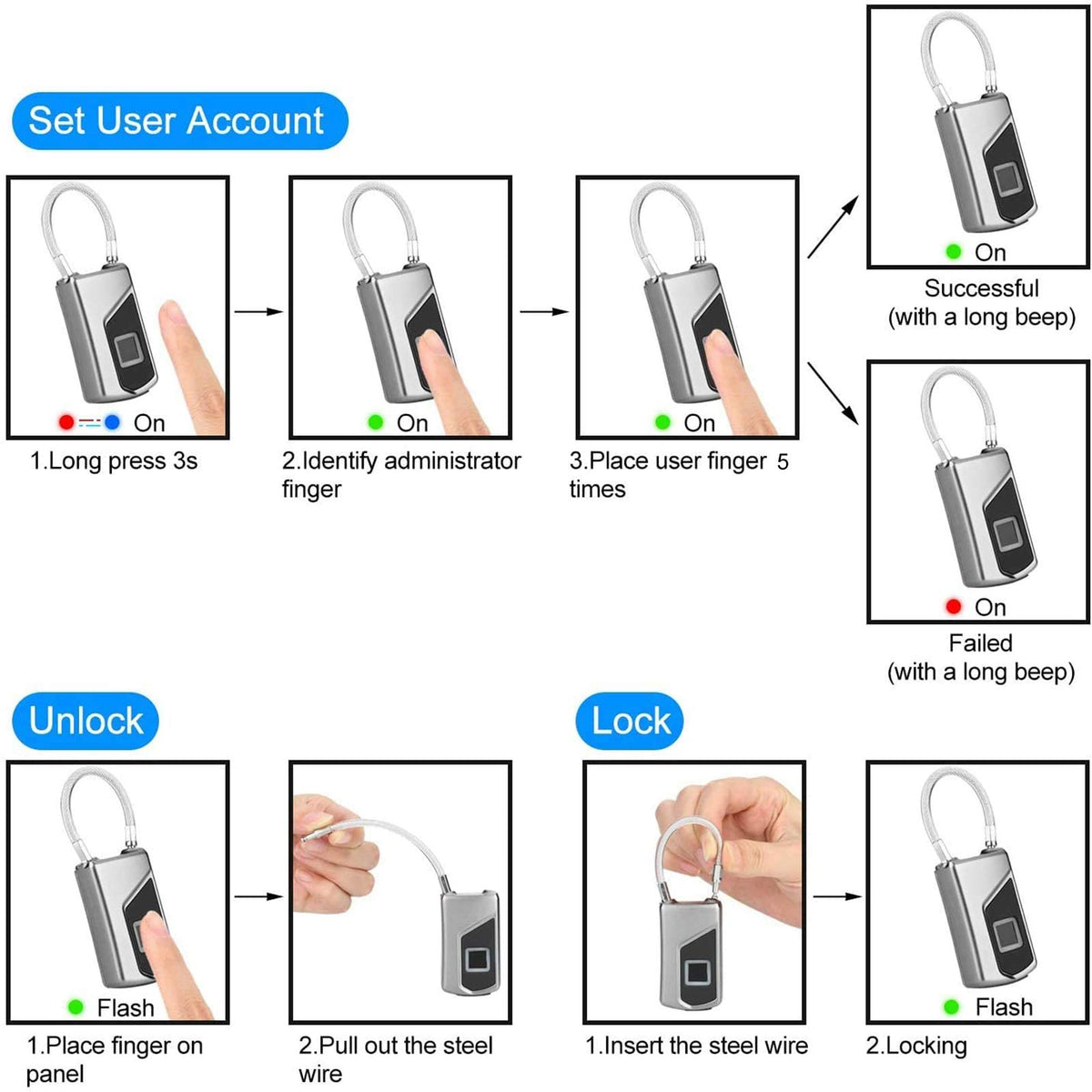 MYPIN lock suitable for indoor and outdoor use on bags, bikes, and furniture