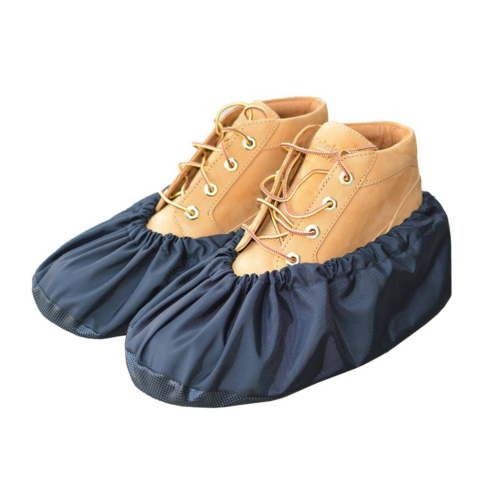 MyShoeCovers premium reusable overshoes in black XX Large protect client floors.