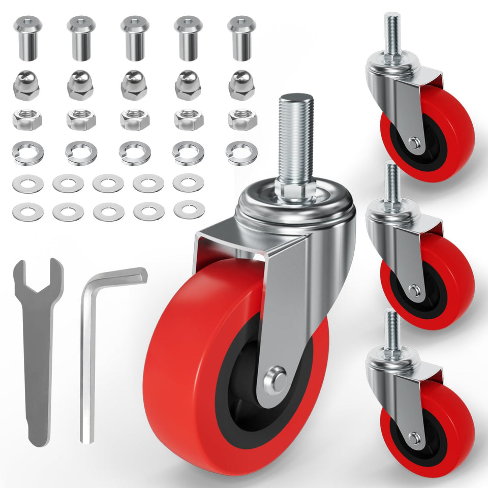 MySit 4-pack creeper wheels front view enables easy maneuvering of heavy carts.