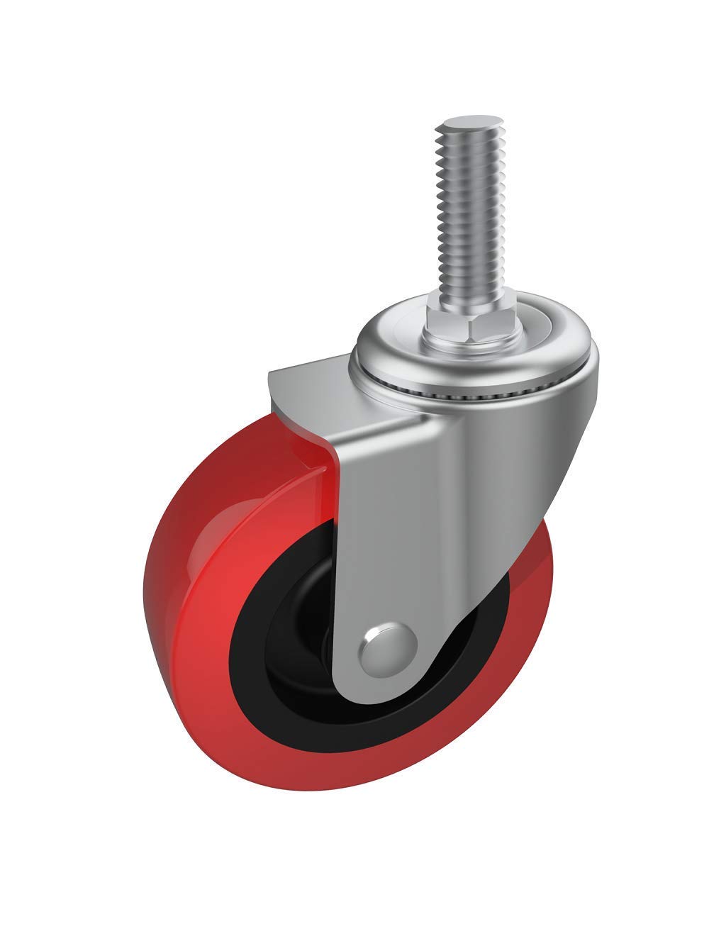 MySit creeper wheels close-up shows rust-resistant steel axle and chrome finish.