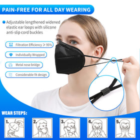 Mystcare KN95 black 3D design wear for breathable comfort