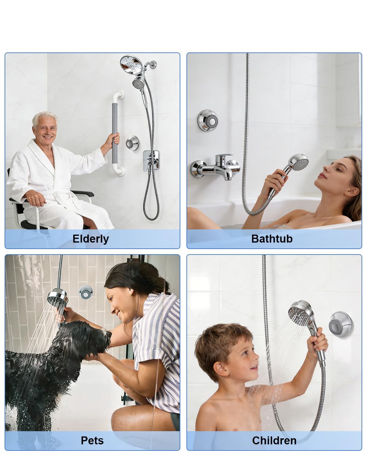Mythlings family-friendly accessory supports kids and mobility in showers.
