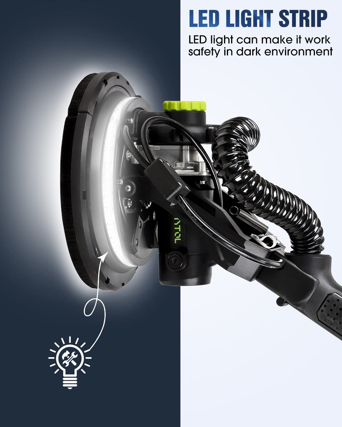 MYTOL drywall sander all-in-one dust system keeps workspace clean