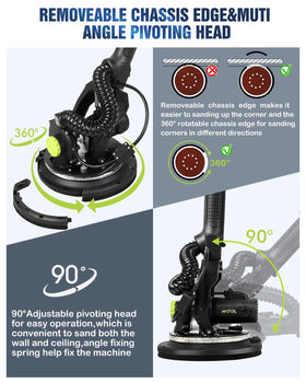 MYTOL drywall sander 9-inch rotatable disc delivers even finish