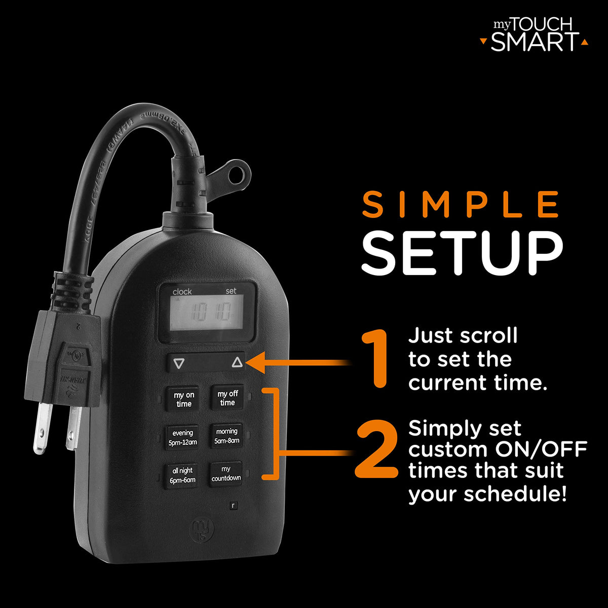 myTouchSmart 26898-P1 24-hour countdown offers flexible timing