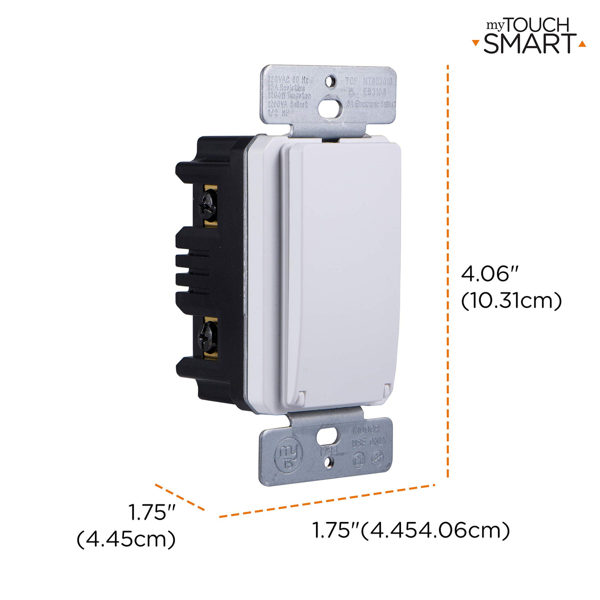 myTouchSmart 33861 LE back plate shown for simple wall installation
