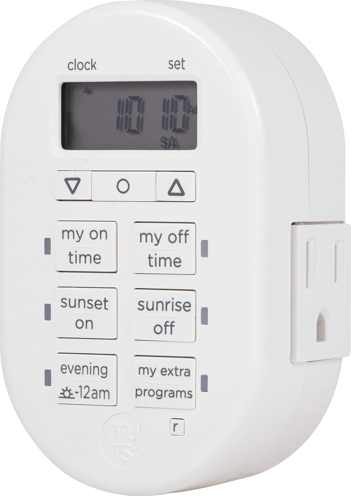 MyTouchSmart Simple Set 7-Day Timer dual outlets powering lamps and decor.